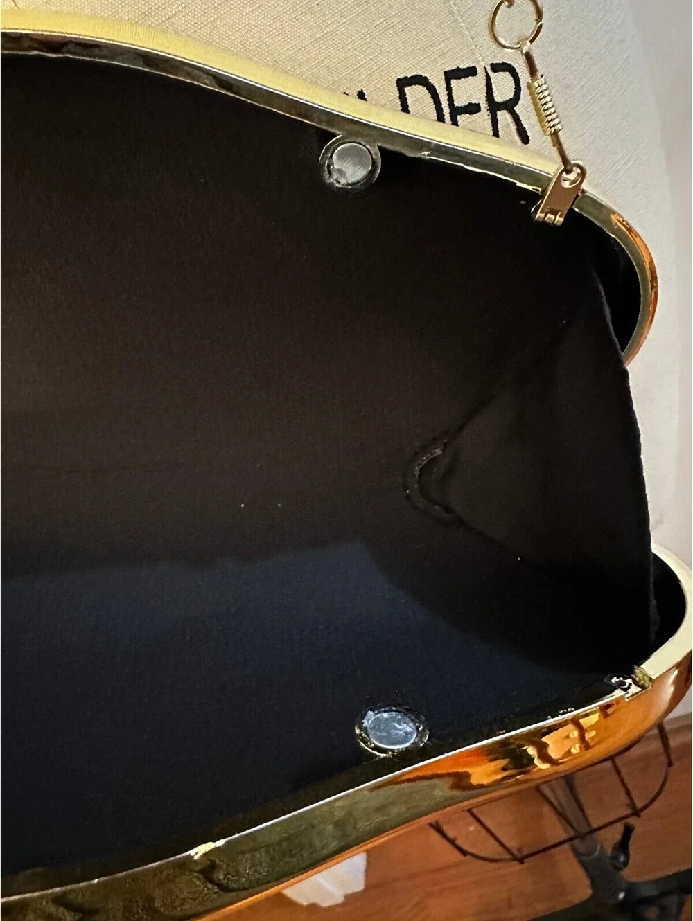 Metallic Gold Abstract Hard-Shell Acrylic Evening Clutch